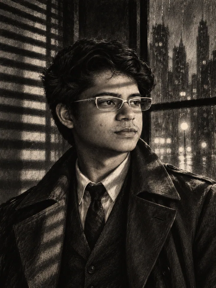 Sagnick Dutta, noir portrait