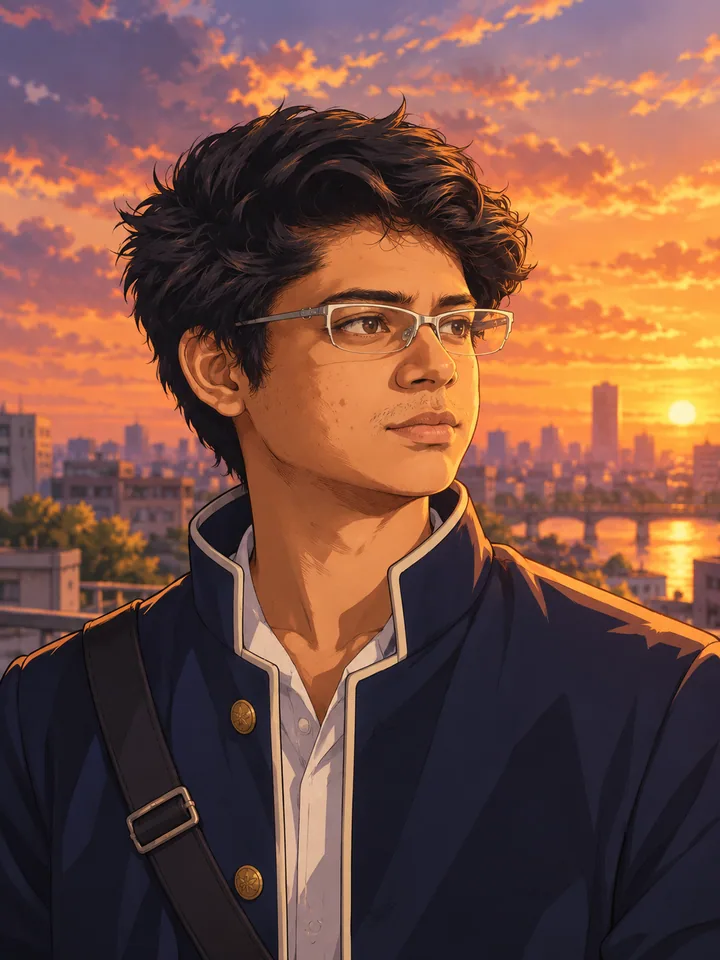 Sagnick Dutta, anime portrait